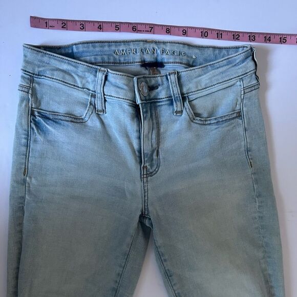 American Eagle Outfitters Light Blue Ripped Skinny Jeans - Picture 9 of 14
